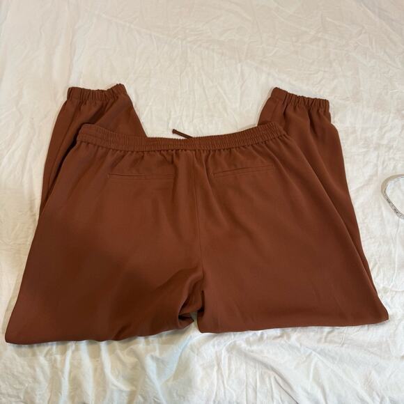 Express Brown Ankle Mid Rise Cropped Jogger Pants sz L - Picture 12 of 12